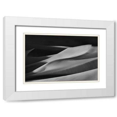 The Art Of Sand And Wind (4) White Modern Wood Framed Art Print with Double Matting by Qiu, Jenny