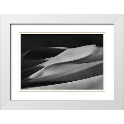 The Art Of Sand And Wind (4) White Modern Wood Framed Art Print with Double Matting by Qiu, Jenny