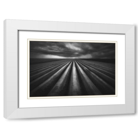 In Flanders Fields White Modern Wood Framed Art Print with Double Matting by Stas, Marie-Anne