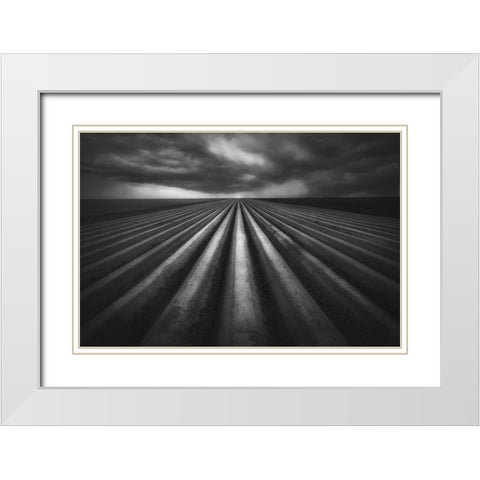 In Flanders Fields White Modern Wood Framed Art Print with Double Matting by Stas, Marie-Anne