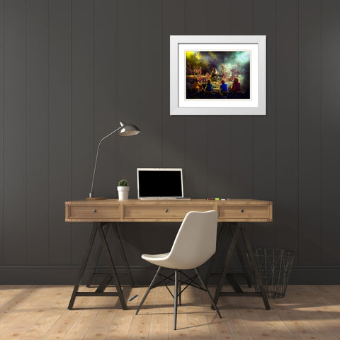Wayang Kulit Master White Modern Wood Framed Art Print with Double Matting by Bunjamin (Abe), Antonyus
