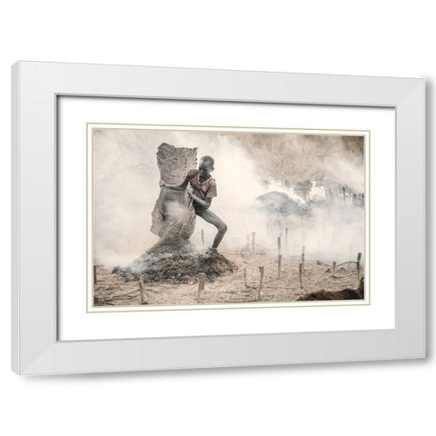 Adding Fuel To The Fire White Modern Wood Framed Art Print with Double Matting by Cole, Trevor