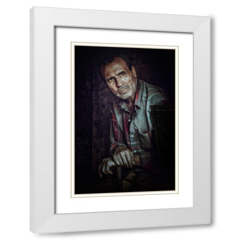 Portrait White Modern Wood Framed Art Print with Double Matting by Elsharma, Yasmin