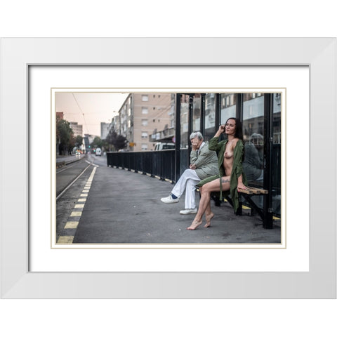 Station Goodies White Modern Wood Framed Art Print with Double Matting by D. Pop, Ovi