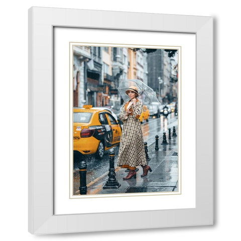 Under The Rain! White Modern Wood Framed Art Print with Double Matting by Behzadi Boroujeni, Amir