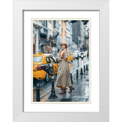 Under The Rain! White Modern Wood Framed Art Print with Double Matting by Behzadi Boroujeni, Amir