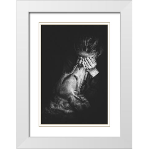 IM Here White Modern Wood Framed Art Print with Double Matting by Fidanza, Toni