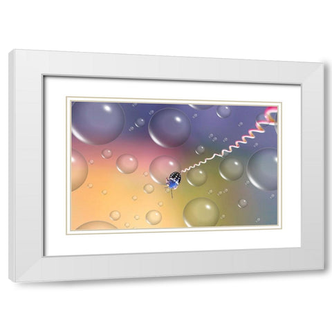 Bungee Jumping... White Modern Wood Framed Art Print with Double Matting by Dufour, Thierry