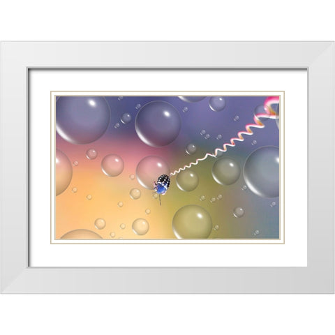 Bungee Jumping... White Modern Wood Framed Art Print with Double Matting by Dufour, Thierry