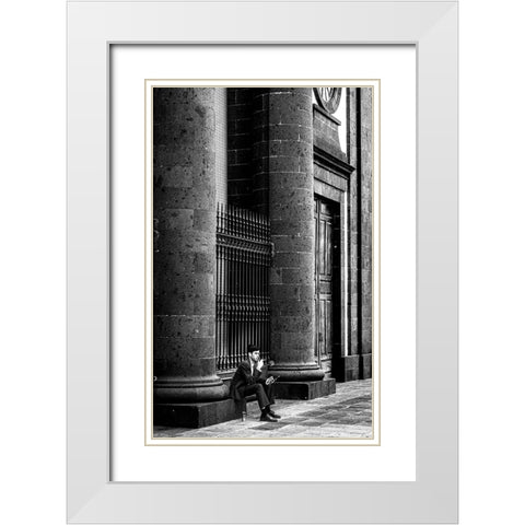 Uncertainty White Modern Wood Framed Art Print with Double Matting by Alviani, Montserrat