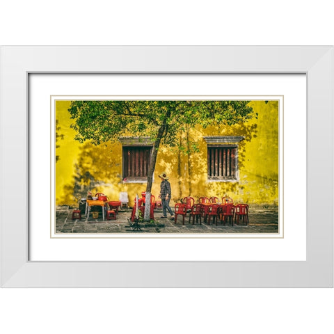 Getting Ready White Modern Wood Framed Art Print with Double Matting by Ratnayake, Samara