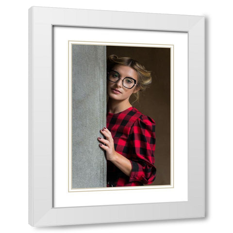 Shyness And Sensuality White Modern Wood Framed Art Print with Double Matting by Rampinelli, Roberto