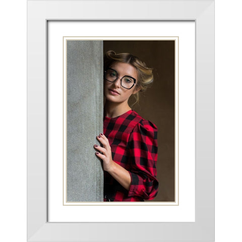 Shyness And Sensuality White Modern Wood Framed Art Print with Double Matting by Rampinelli, Roberto