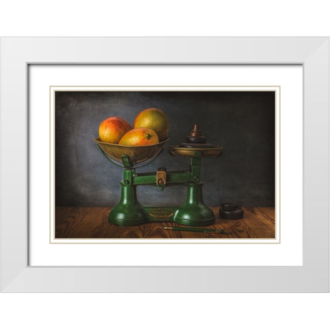 Three Mangoes Please White Modern Wood Framed Art Print with Double Matting by Berberich, Matthew