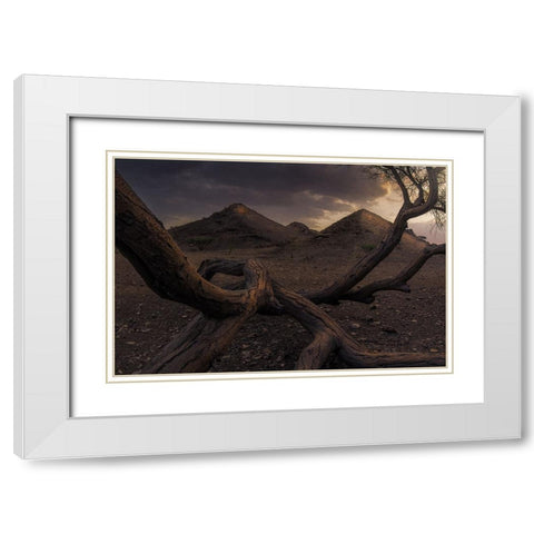 Guide Me To The Light White Modern Wood Framed Art Print with Double Matting by Sulaiman Alshehhi, Ahmed