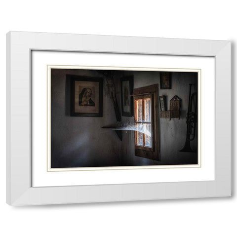 Past Time White Modern Wood Framed Art Print with Double Matting by Mihailowitsch, Pia