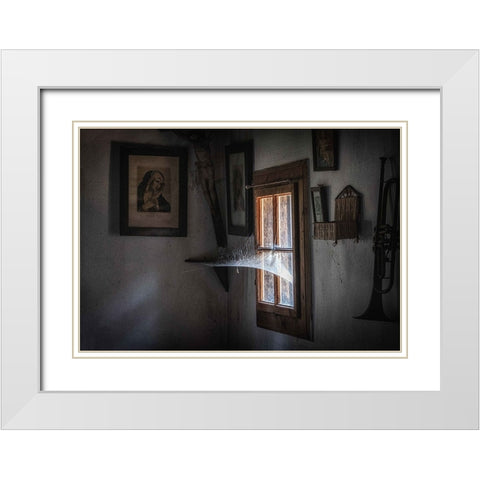 Past Time White Modern Wood Framed Art Print with Double Matting by Mihailowitsch, Pia