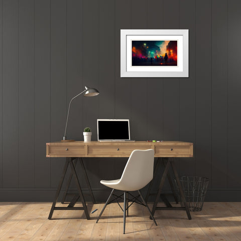 City Feelings White Modern Wood Framed Art Print with Double Matting by Stalmans, Luc