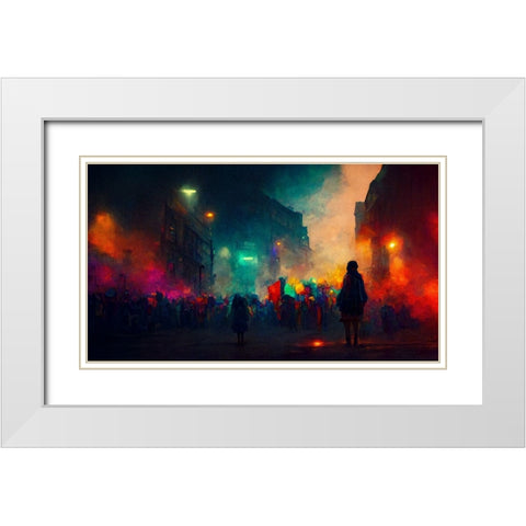 City Feelings White Modern Wood Framed Art Print with Double Matting by Stalmans, Luc