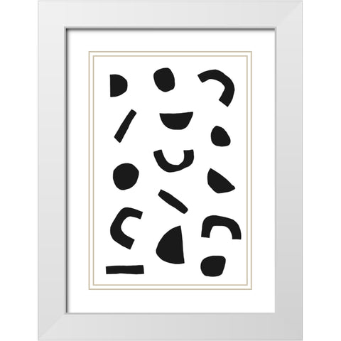 Abstract Get Together No 1 White Modern Wood Framed Art Print with Double Matting by uplusmestudio