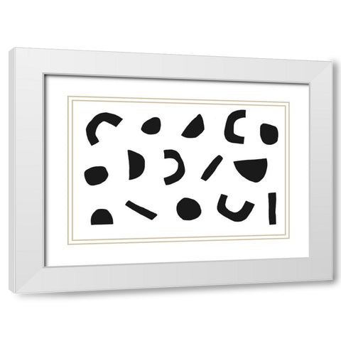 Abstract Get Together No 1 White Modern Wood Framed Art Print with Double Matting by uplusmestudio
