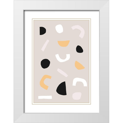 Abstract Get Together No 2 White Modern Wood Framed Art Print with Double Matting by uplusmestudio