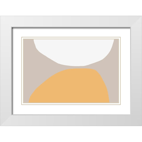 Abstractions No 3 White Modern Wood Framed Art Print with Double Matting by uplusmestudio