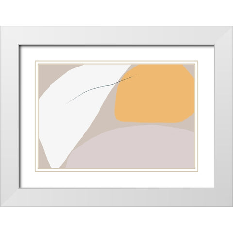 Abstractions No 4 White Modern Wood Framed Art Print with Double Matting by uplusmestudio