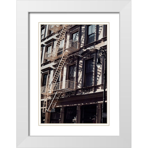 New York City Fire Escapes 03 White Modern Wood Framed Art Print with Double Matting by Martin, Rikard