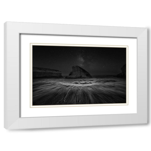 Shark Fin Cove And The Wbb White Modern Wood Framed Art Print with Double Matting by Zeng, Jiahong