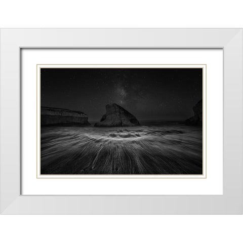 Shark Fin Cove And The Wbb White Modern Wood Framed Art Print with Double Matting by Zeng, Jiahong
