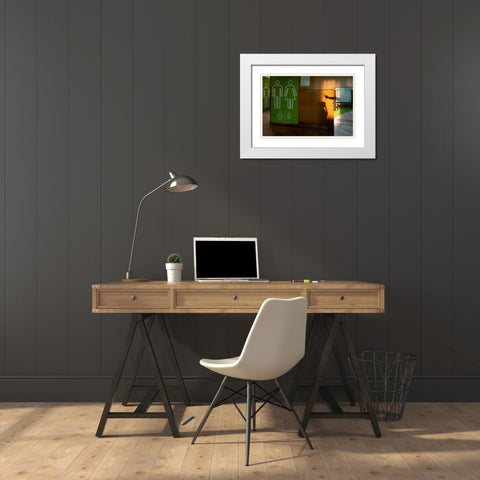 Untitled White Modern Wood Framed Art Print with Double Matting by Abreu, Pablo