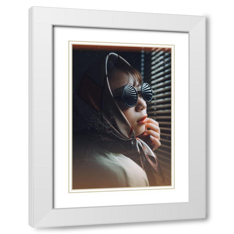 My Eyes White Modern Wood Framed Art Print with Double Matting by H112O1