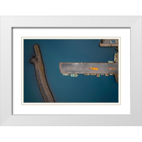 Port White Modern Wood Framed Art Print with Double Matting by Kravanja, Jure