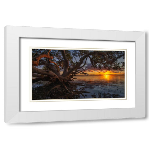 Sunrise At Nudgee Beach White Modern Wood Framed Art Print with Double Matting by Papamanolis, Emanuel