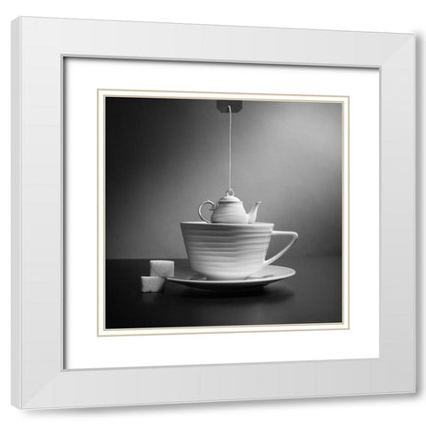 Untitled White Modern Wood Framed Art Print with Double Matting by Ivanova, Victoria