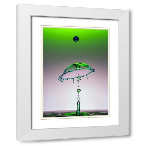 Dancing Drops White Modern Wood Framed Art Print with Double Matting by Sayadi, Yousef