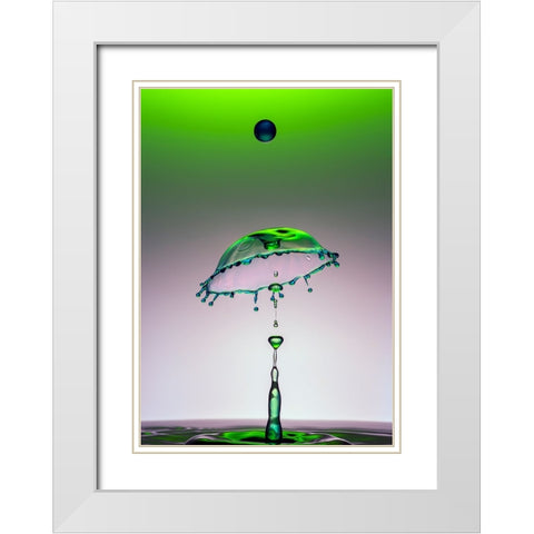 Dancing Drops White Modern Wood Framed Art Print with Double Matting by Sayadi, Yousef