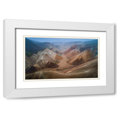 Valley Of Painted Hills White Modern Wood Framed Art Print with Double Matting by De La, Javier