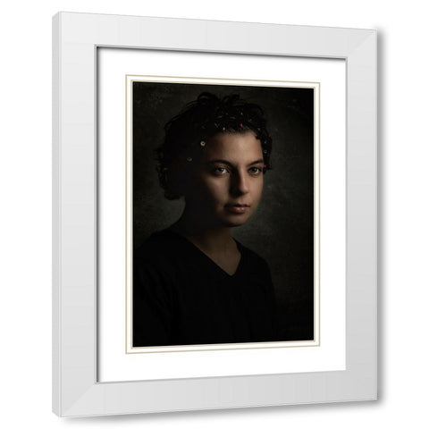 In Dim Light White Modern Wood Framed Art Print with Double Matting by Kiral, Cicek