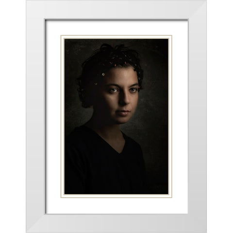 In Dim Light White Modern Wood Framed Art Print with Double Matting by Kiral, Cicek