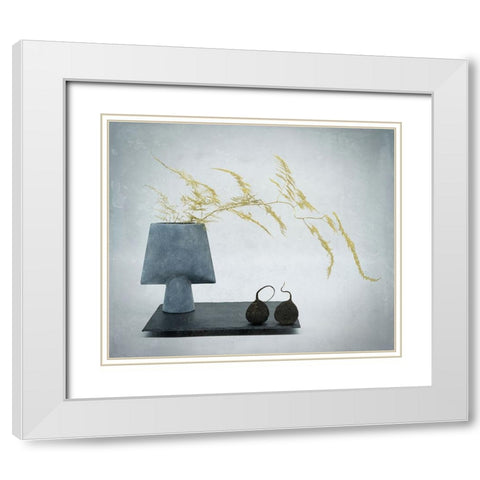 Minimalistic Still Life With A Touch Of Zen White Modern Wood Framed Art Print with Double Matting by Dingemans, Saskia