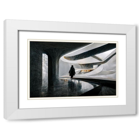 The Passage White Modern Wood Framed Art Print with Double Matting by Stalmans, Luc