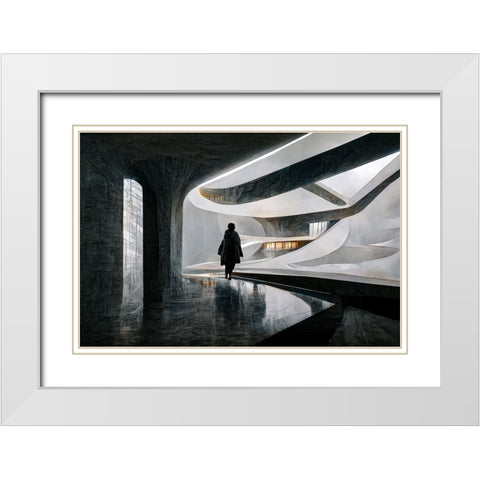 The Passage White Modern Wood Framed Art Print with Double Matting by Stalmans, Luc