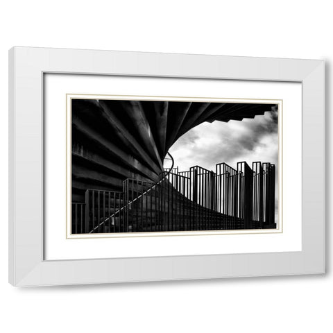Different Shapes White Modern Wood Framed Art Print with Double Matting by Klesse, Andreas