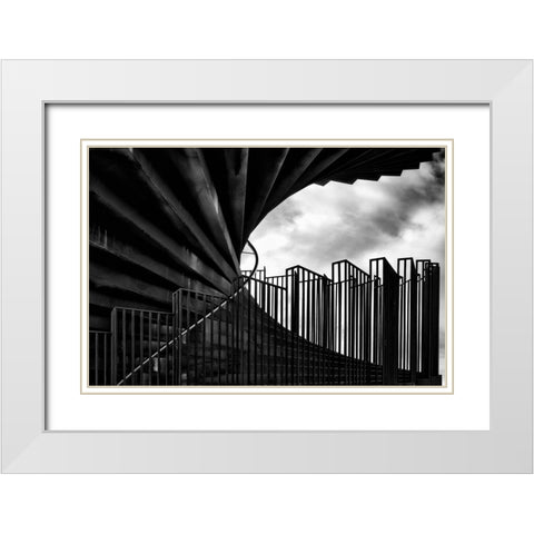 Different Shapes White Modern Wood Framed Art Print with Double Matting by Klesse, Andreas