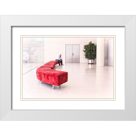 Waitingroom White Modern Wood Framed Art Print with Double Matting by Klesse, Andreas