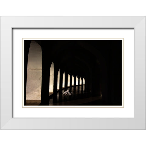 Pray For Allah White Modern Wood Framed Art Print with Double Matting by Alam Khan, Rakibul
