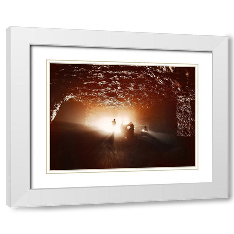 Deep White Modern Wood Framed Art Print with Double Matting by Aurelian