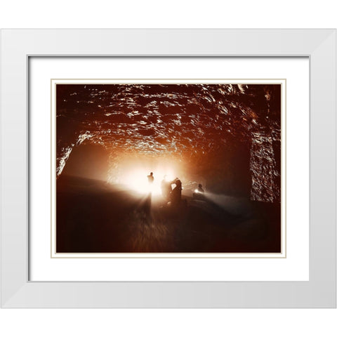 Deep White Modern Wood Framed Art Print with Double Matting by Aurelian